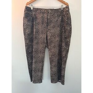 Chico's Weekends Cropped Animal Print Pants Size 3 US XL NWT Casual Crop Spring